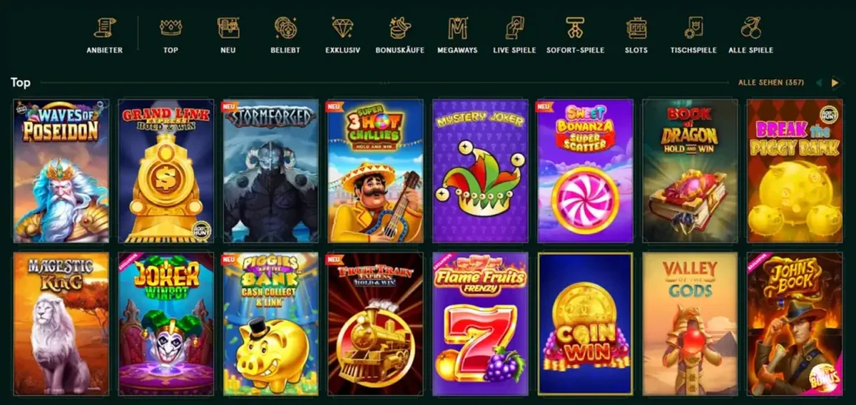 Betrebels Casino Netherlands — hoofdlobby met meer dan 12.000 online casinogames, gokkasten en live casino